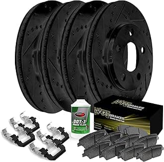 Hart Brakes Front Rear Brakes and Rotors Kit |Front Rear Brake Pads| Brake Rotors and Pads| Ceramic Brake Pads and Rotors - BHCC.46060.02