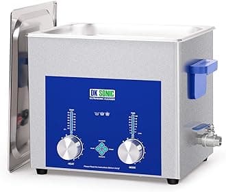 DK SONIC Industrial Ultrasonic Cleaner 10L,240W Commercial Sonic Cleaner with Encoded Timer,Heater&Basket, Multiple Functions for Carburetors, Motorcycle Engines, Chains
