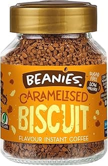 Beanies The Flavour Co | Instant Flavored Coffee | Caramelized Biscuit | Low Calorie, Sugar Free | 50 g| Pack of 1