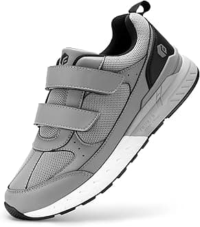 FitVille Extra Wide Walking Shoes for Men Wide Width, Hook and Loop Orthopedic Sneakers for Swollen Feet Neuropathy - Rebound Core V8