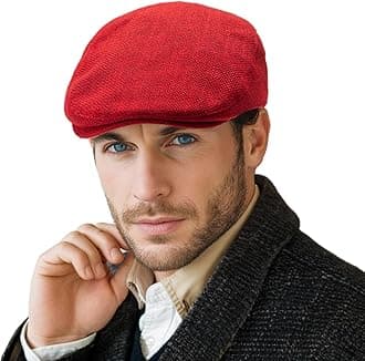 Classic Solid Flat Cap Newsboy Hats for Men Cabbie Driving Scally Adjustable