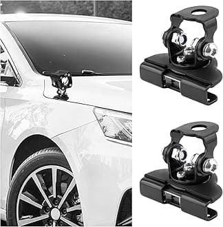 2PCS Car LED Light Bar Mounting Brackets with Hex Wrenches,Adjustable Car Accessories Hood Mount Light Brackets,Universal Car LED Grill Lights Bar Brackets for Car Truck SUV (Black)