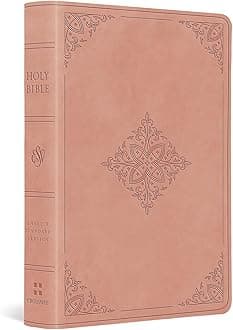 ESV Value Large Print Compact Bible (TruTone, Blush Rose, Fleur-de-lis Design)