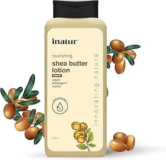 inatur Shea Butter Body Lotion 400ml – Deeply Nourishing Moisturizer for Face & Body | Hydrating Formula with Organic Shea Butter | Softens Skin & Reduces Scars & Blemishes | For Smooth, Healthy Skin