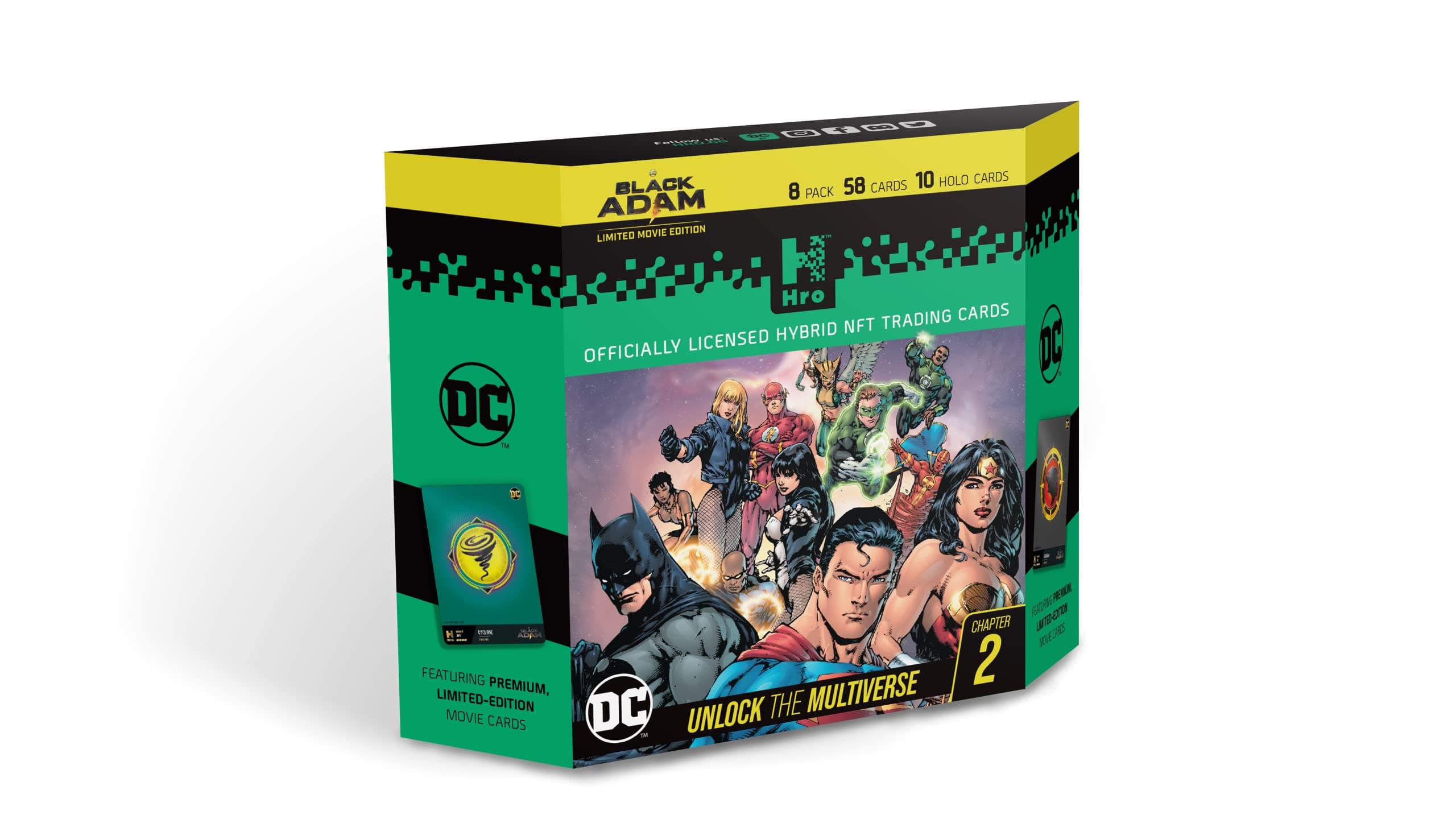 DC Comics Unlock The Multiverse | Chapter 2: 8-Pack Premium Starter Box, Hybrid NFT Trading Cards, 58 Trading Cards Pack (10035891-0001)
