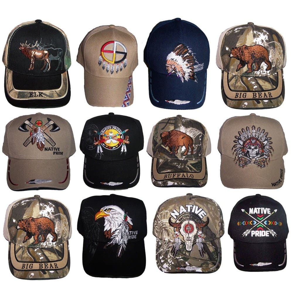 Native Pride Baseball Caps Hats Embroidered Assorted Styles 6Pc Pack (CapNp-6)