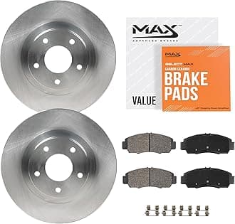 Max Advanced Brakes Front Brake Kit Compatible With 2005-2009 2010 Chevy Cobalt Compatible With Pontiac G5 Pursuit Replacement Premium OE Disc Brake Rotors and Ceramic Brake Pads