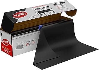 Neatiffy Disposable Tablecloth Roll - Thick Waterproof Plastic Tablecloths - Special Length Cutter - For Rectangular, Square, Round, Oval Tables - 1.37 x 32.9 m - Black