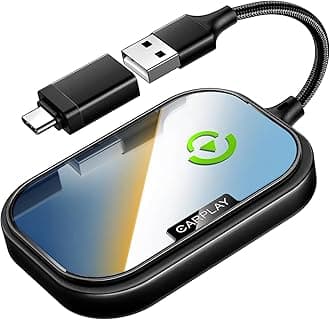 Wireless CarPlay Adapter for Apple iPhone, Converts Factory Wired CarPlay to Wireless CarPlay 2024 Upgrade Plug & Play Auto Connect Fast Easy Use for Cars from 2017 & iPhone iOS Black