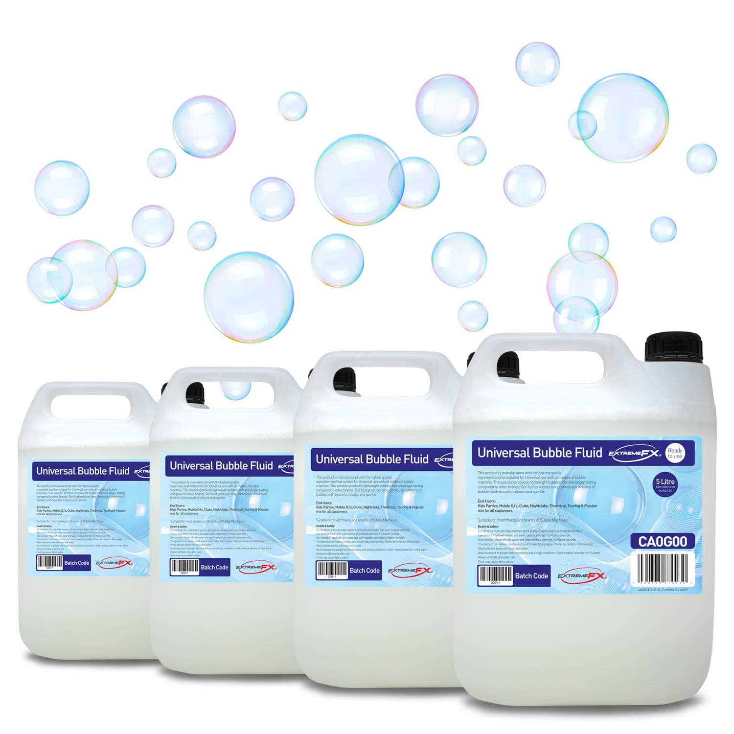 Bubble Fluid 4x5L, 20 Litres, bubble machine liquid fluid solution