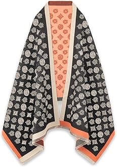 EXTREE Scarfs for Women Pashmina Silky Shawl Wrap for Evening Dressing Blanket Open Front Poncho Cape