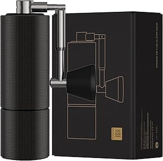 TIMEMORE Chestnut C3 PRO Manual Coffee Grinder with Precise Grinding Adjustment, Stainless Steel and Conical Grinder, Folding Handle Bean Container 25 g Coffee Grinder Hand Black