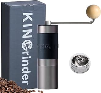 【Famous KOL Recommended】 KINGrinder K0 Straight Handle Manual Coffee Grinder with 140 Adjustable Grinding Levels for Aeropress, French Press, Drip, 20-25g Capacity