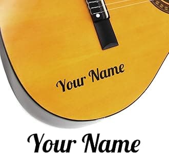 2 x Guitar Name Stickers - Electric/Acoustic - Wing Style