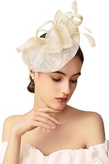 Women's Pillbox Fascinator Hat Kentucky Derby Hat Feather Fascinator Headband Tea Party Fascinator Hat for Cocktail