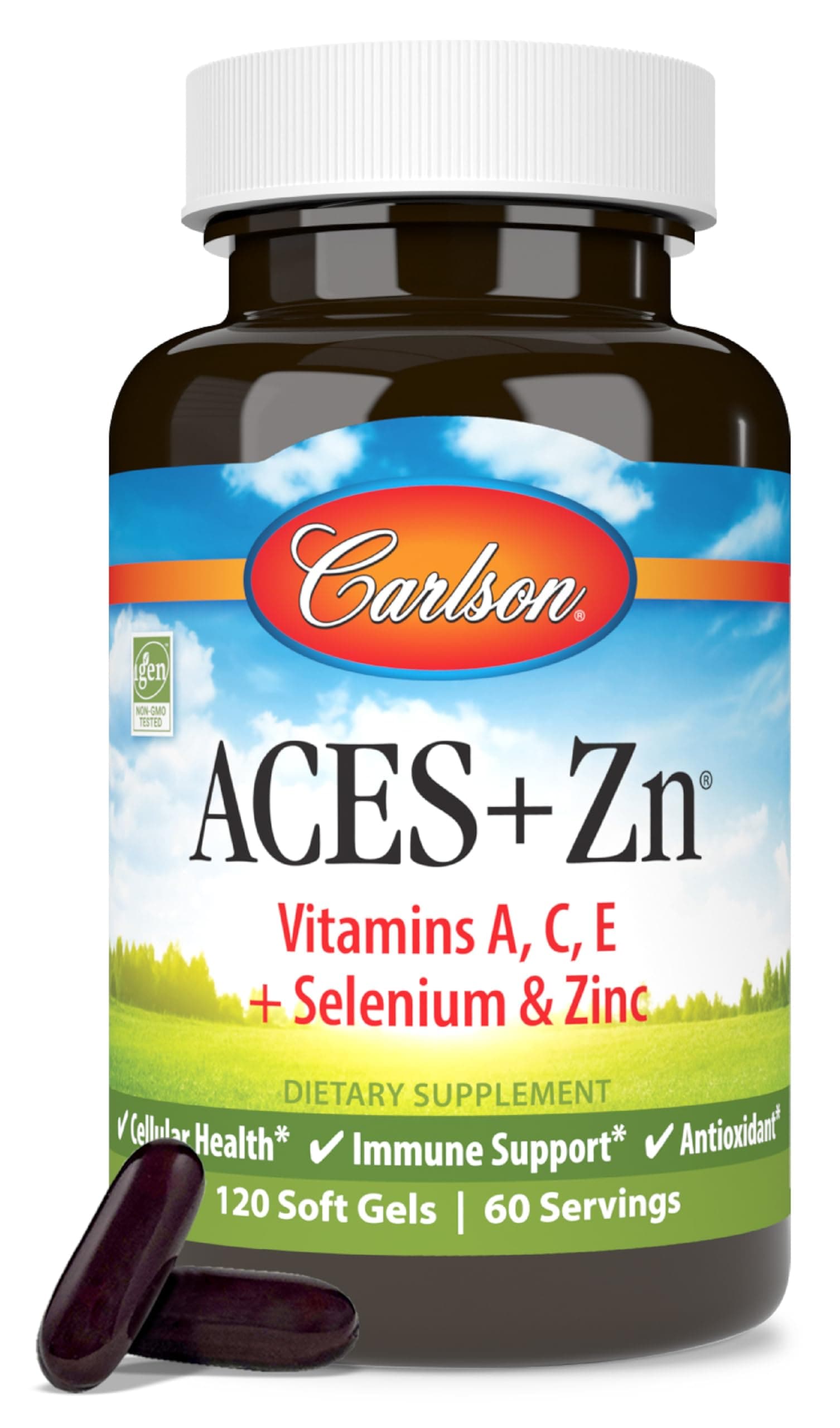 Carlson Labs - Aces + Zn Vitamins A, C, E Plus Selenium And Zinc 120 Softgels 118626