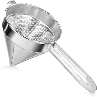 34295 18/8 Stainless Steel China Cap Strainer, 9-Inch, Fine Mesh