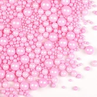 Pink Pearl Sugar Sprinkles for Cake Decorating, 150g/5.29oz Mix Size, Edible Pearl Sprinkles, Pearl Cake Decoration, Cupcakes&Cookies Toppers, Party, Wedding Birthday Baking Supplies