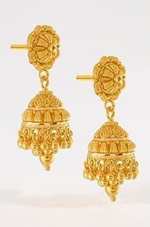 P.C. Chandra Jewellers 22KT Yellow Gold Jhumki Earrings for Women - 8.92 Grams