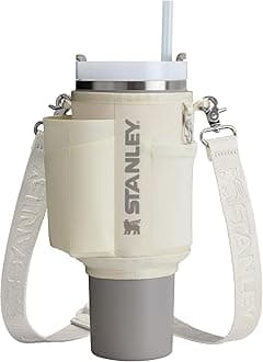 STANLEYAll Day Quencher Carry All for 40 oz Tumbler with Handle | Crossbody Bag with Phone Holder Pocket, Card Sleeve & Detachable Strap | Water Bottle Carrier Bag | BPA-Free | Cream