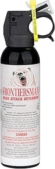 SABRE Frontiersman 7.9 oz. Bear Spray, Maximum Strength 2.0% Major Capsaicinoids, Powerful 30 ft. Range Bear Deterrent, Outdoor Camping & Hiking Protection, Quick Draw Holster & Multipack Options