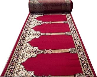 zia carpets Washable ZANAMAZ Prayer Carpet for MASJID (Mosque) & Gallery Carpet with 0.5 INCH Thickness 4 x 15 feet ZANAMAZ Carpet