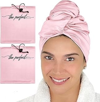 Microfiber Hair Towels Wrap for Women - Smooth as Silk - Anti-Frizz for Curly, Wavy, Straight Hair Girls - Plopping Essential - Fast Drying - Easier to Use Than a T-Shirt - 2 pack