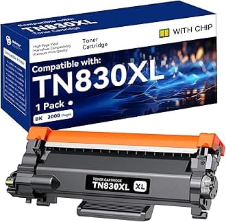 TN830XL Toner Cartridge High Yield Replacement for Brother TN830 TN-830 TN830 XL TN-830XL use with HL-L2460DW HL-L2405W HL-L2400D HL-L2460DWXL HL-L2865DW (1 Black)