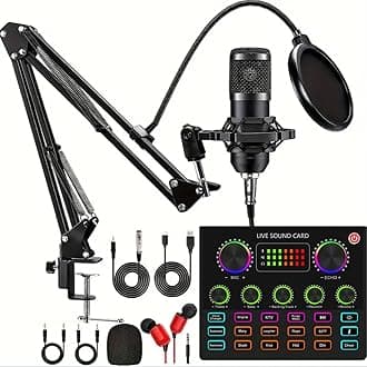 sktome Podcast Equipment Bundle, V8max Voice Changer with BM-800 Podcast Microphone Bundle - Studio Condenser Microphone Perfect for Podcasting, Recording, Singing, Streaming and Gaming