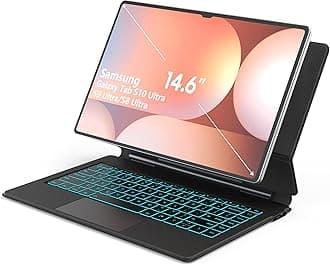 Samsung Galaxy Tab S10Ultra S9 Ultra S8 Keyboard Case 14.6" Magic-Style Floating Cantilever Magnetic Stand, Dex Mode, 3-Level 7 Color Backlit, Built-in Trackpad Matte Black