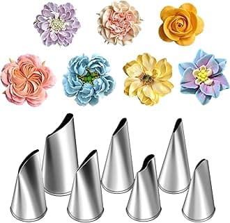 Hendiy 7Pieces/set Cake Decorating Tips Set Cream Icing Piping Fondant Rose Nozzle Pastry Tools Fondant Decorating Tools