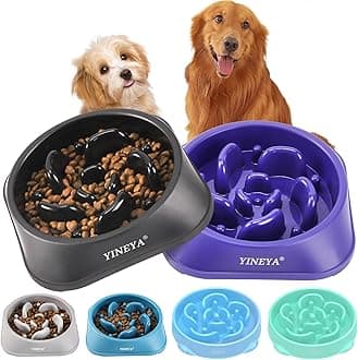 2PCS Slow Feeder Dog Bowls, Pet Supplies That Slow Down Eating, Pet Food Bowls, Maze Dog Puzzle Feeder for Medium Breed