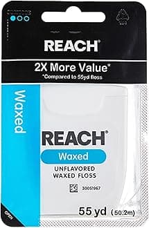 Waxed Dental Floss | Effective Plaque Removal, Extra Wide Cleaning Surface | Shred Resistance & Tension, Slides Smoothly & Easily, PFAS FREE | Unflavored, 55 Yards, 1 Pack
