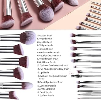 BS-MALL Makeup Brush Set 18 Pcs Premium Synthetic Foundation Powder Concealers Eye shadows Blush Makeup Brushes with black case