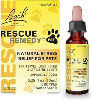 Rescue Remedy Pet Dropper - 10mL - Stress & Tension Support for Dogs & Cats with Bach Natural Flower Essences - Sedative-Free, Homeopathic Liquid Formula - For All Breeds, Ages & Weights