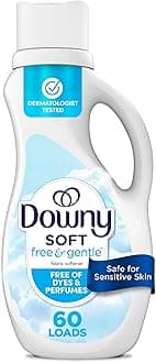 Free & Gentle Liquid Fabric Softener, 44 fl oz, 60 Loads, Hypoallergenic, Sensitive Skin Friendly Fabric Conditioner Liquid