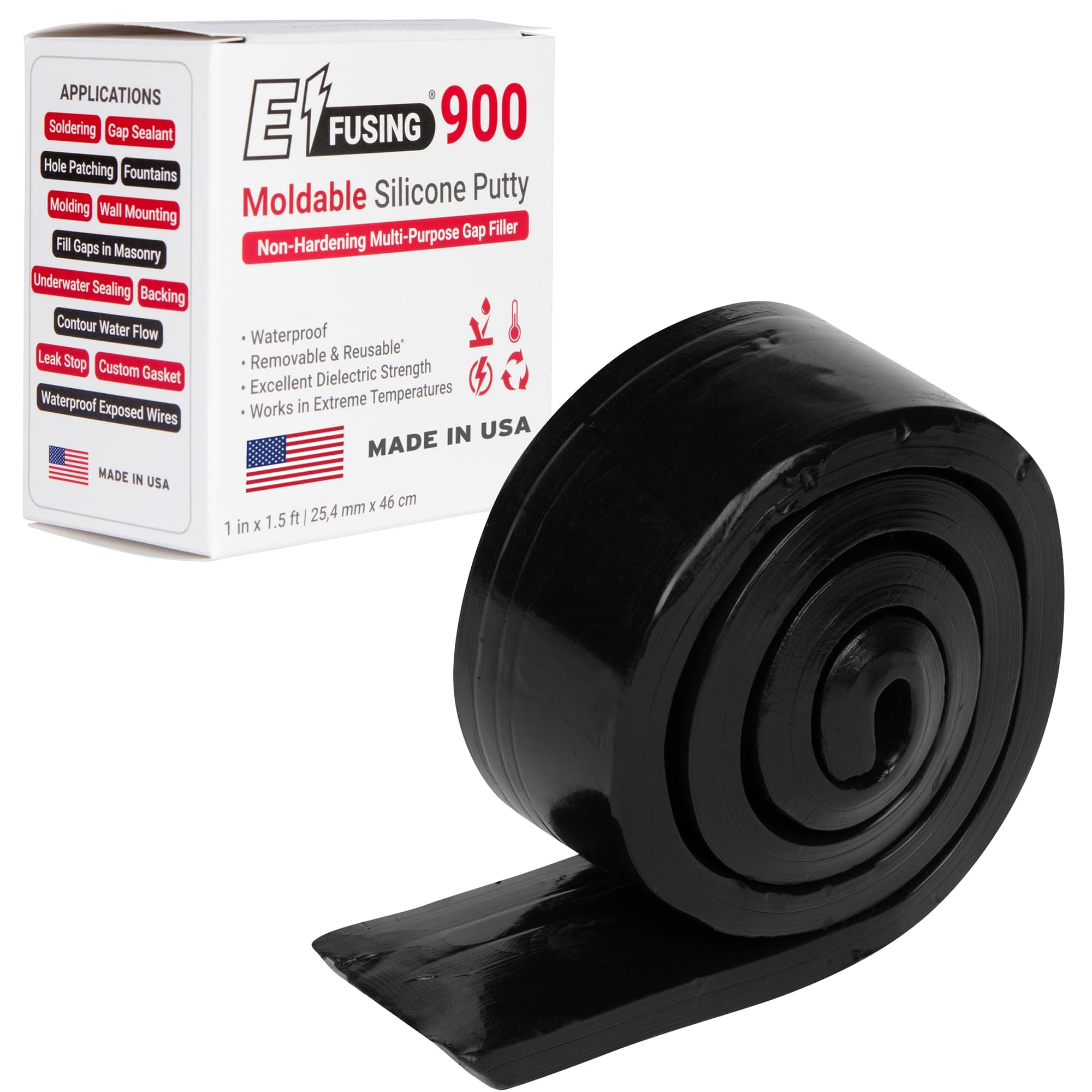 900 Moldable Silicone Putty - Black