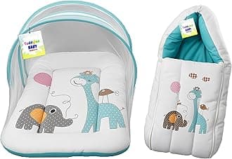 Toddylon Baby Bedding Set New Born Baby Carry Bag | Newborns Mattress | Mosquito Net Insect Protector Infants Carry Bed (0-6 Months)