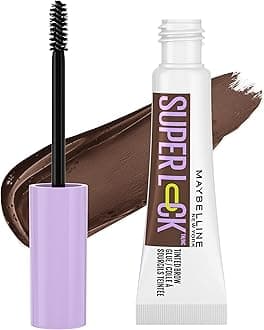 Super Lock Brow Glue Eyebrow Gel, Lightweight and Waterproof Tinted Brow Gel For Up To 24HR Hold, Deep Brown, 1 Count