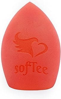 SofTee Makeup Sponge Blender XL - Vegan, Cruelty Free, Latex-Free Makeup Blender Beauty Sponge for Face and Body - Flawless for Blush Cream, Liquid Foundation and Powder Application (1Pc, Red)