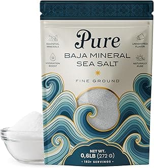 Pure Baja Mineral Sea Salt, Fine Ground, 0.6 lb. 100% Organic, Unrefined, Mineral-Rich, Low Sodium, for Cooking, Finishing, Hydration & Grinders – Hand-Harvested from the Sea of Cortez