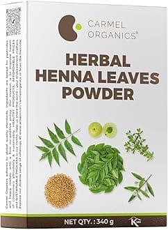- CARMEL ORGANICS Herbal Henna Powder 340 Gram (Blend of Henna, Amla, Bhringraj, Bacopa, Fenugreek,Neem) for Hair Color | No Added Color & Preservatives | Marudhani Podi/Mardhani Podi/Mehandi