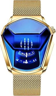 Men's Quartz Analogue Watch Creative Watches Wrist Watches Mesh Stainless Steel Sports Watch Man Watch