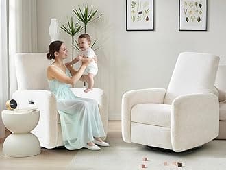 Power Recliner Chair, Swivel Rocker Recliner w/USB & Type-C Charging Ports, Chenille Upholstered Swivel Rocker Glider Recliner for Nursery,Living Room, Bedroom, Set of 2, Cream