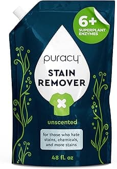 Puracy Stain Remover, Natural Travel and Laundry Stain Cleaner for Clothes, Baby Essentials, Kids Stains, Oil and Fabric Spot Cleaner, Unscented (Stain Remover Spray, 48 fl oz)