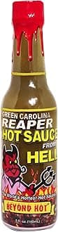 Green Carolina Reaper Hot Sauce From Hell - 5 Ounce - Gourmet Carolina Reaper Hot Sauce for Chicken Wings - Perfect for the Fan of Extra Hot Hot Sauces - Dance with the Devil!