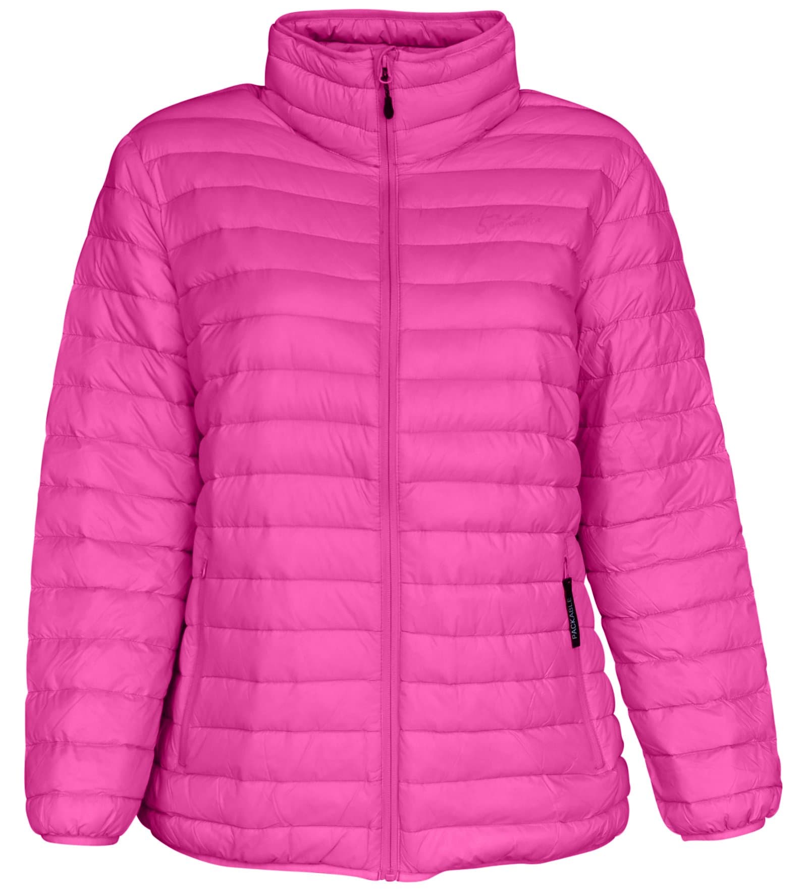 Women's Plus Size Packable Down Jacket (1X, Bubble Gum Pink)