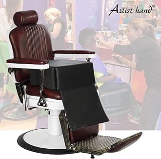Artist hand Barber Booster Seat for Kids, Children Salon Chair Cushion, 6.5" Thick Toddler Booster Seat for Hair Cutting with Foot Protector, Black Synthetic Leather