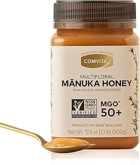 Comvita Manuka Honey MGO 50+ Multifloral - Raw Manuka Honey New Zealand, Pure & Unpasteurized for Tea & Wellness, Superfood Sugar Alternative, Wild, Non-GMO - 500g (17.6 oz)