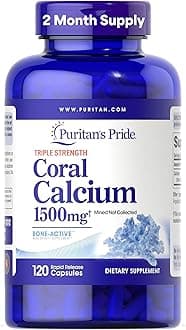 Triple Strength Coral Calcium 1500mg with Bone-Active™, Dietary Supplement for Heart, Nerve, and Muscle Support, 2 Month Supply, 120 Rapid Release Capsules